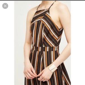 Maeve Orange Black And White Striped Dress
